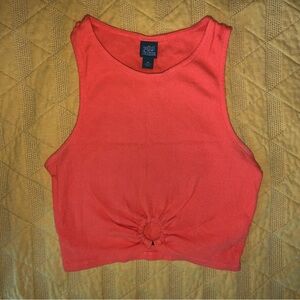 Wild Fable Orange Crop Tank Top with Eyelet